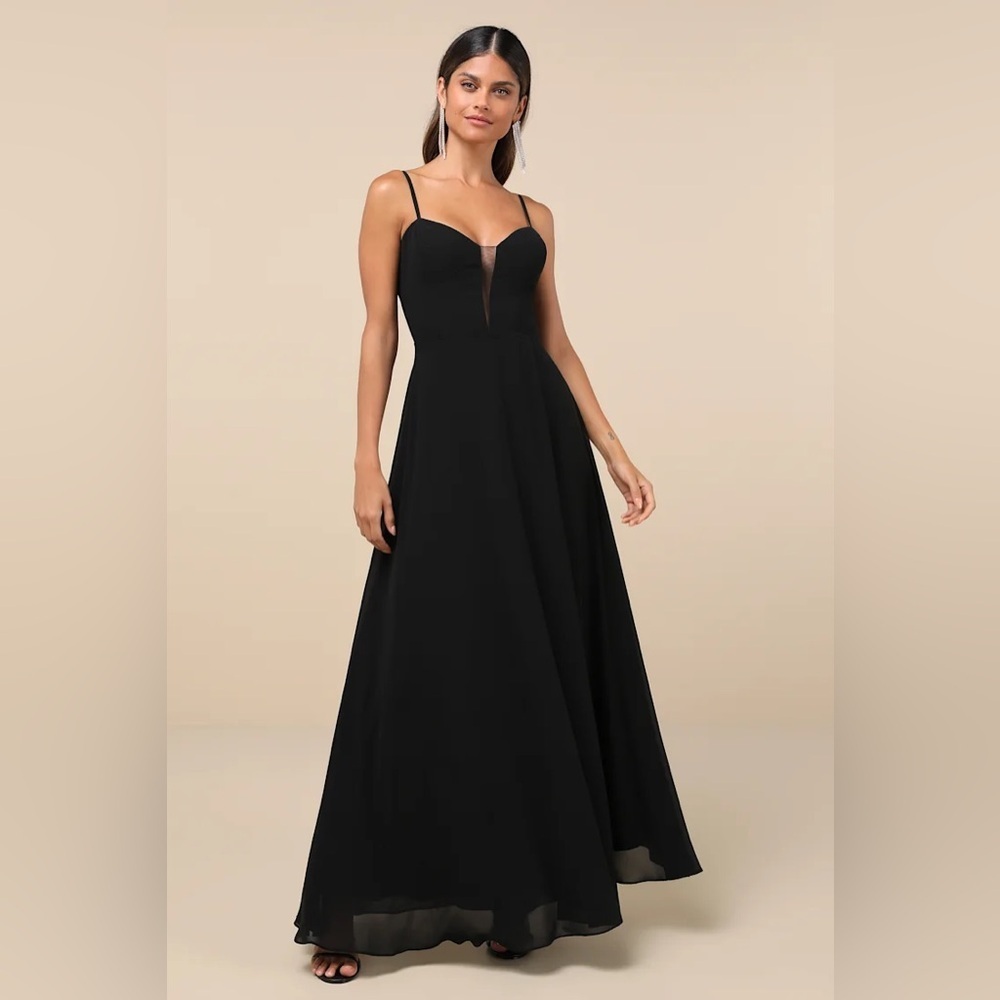 Lulus Stunning Grace Black Cutout A-Line Maxi Dress - Picture 1 of 8